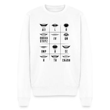 Lippenlesen ASL Handgesten Gehörlose - Männer Premium Bio Pullover - Weiß - Vorne - Thijin (182cm)