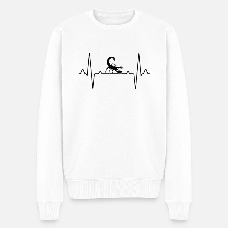 Skorpion Herzschlag - Männer Premium Bio Pullover - Weiß