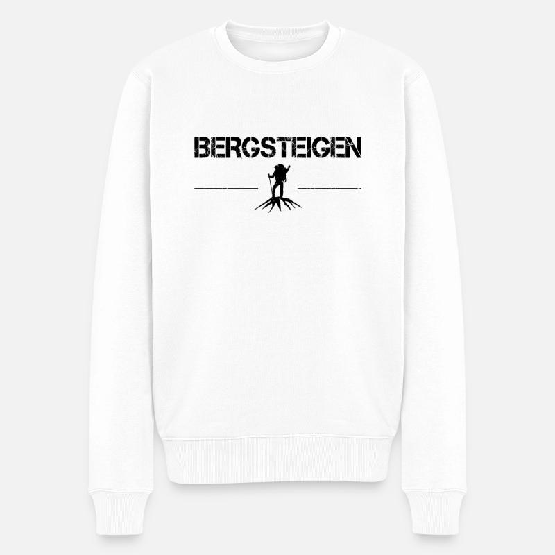 Bergsteigen - Männer Premium Bio Pullover - Weiß