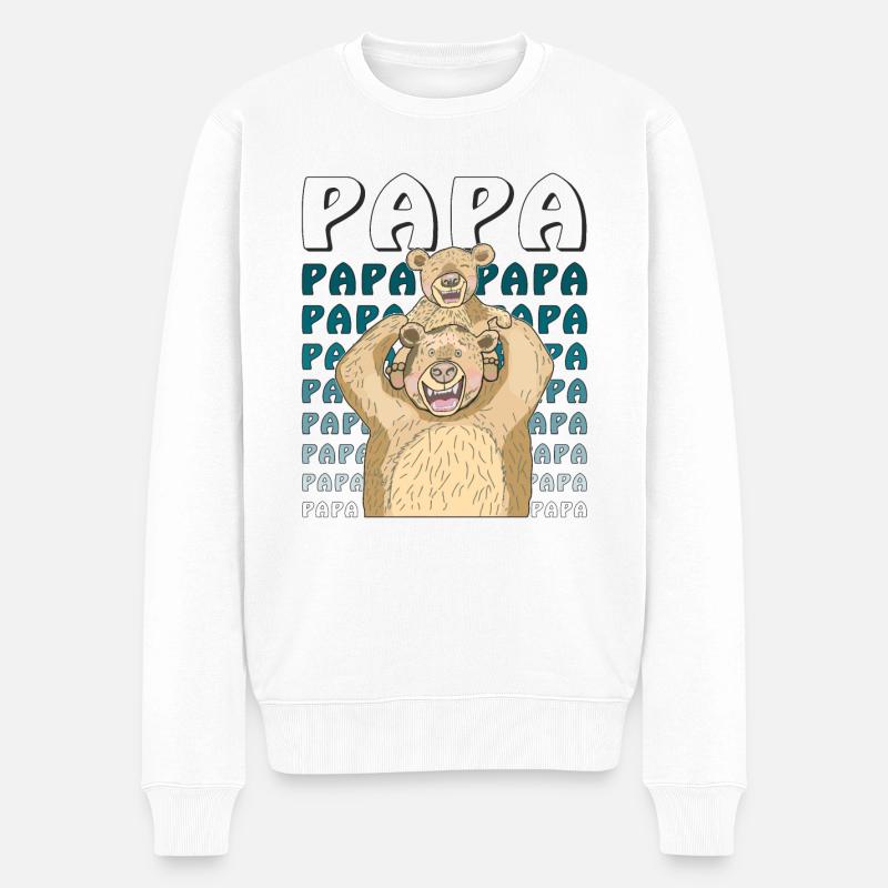 OURS PAPA ENFANT PAPA - Pull Premium bio Homme - blanc