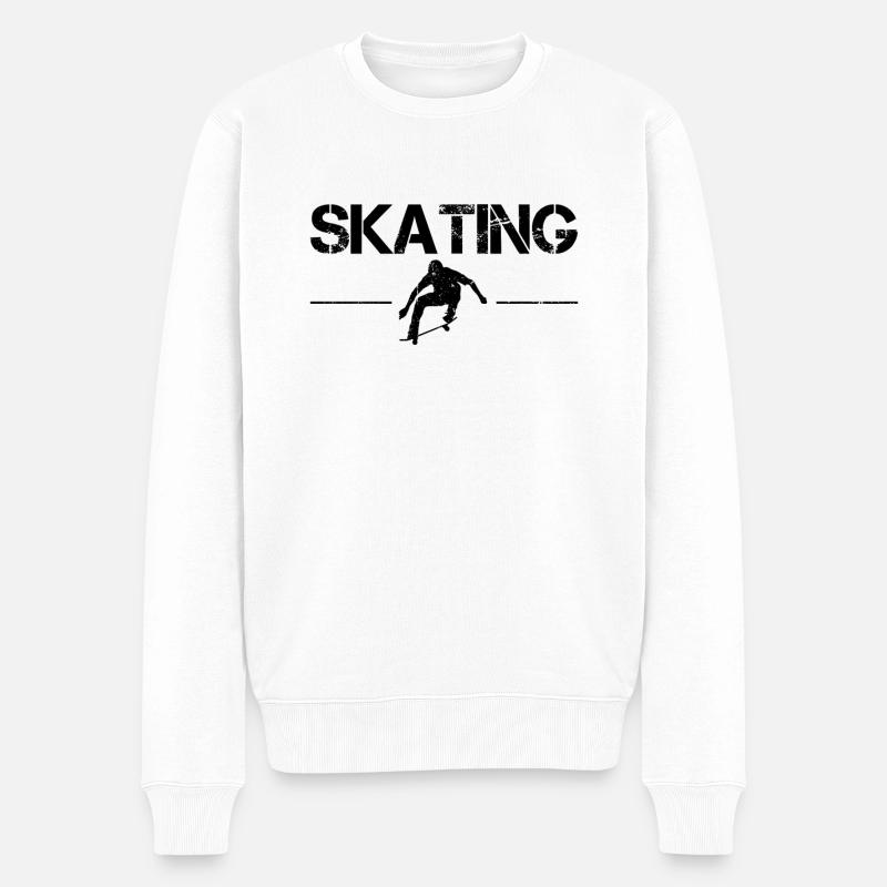 skating - Männer Premium Bio Pullover - Weiß