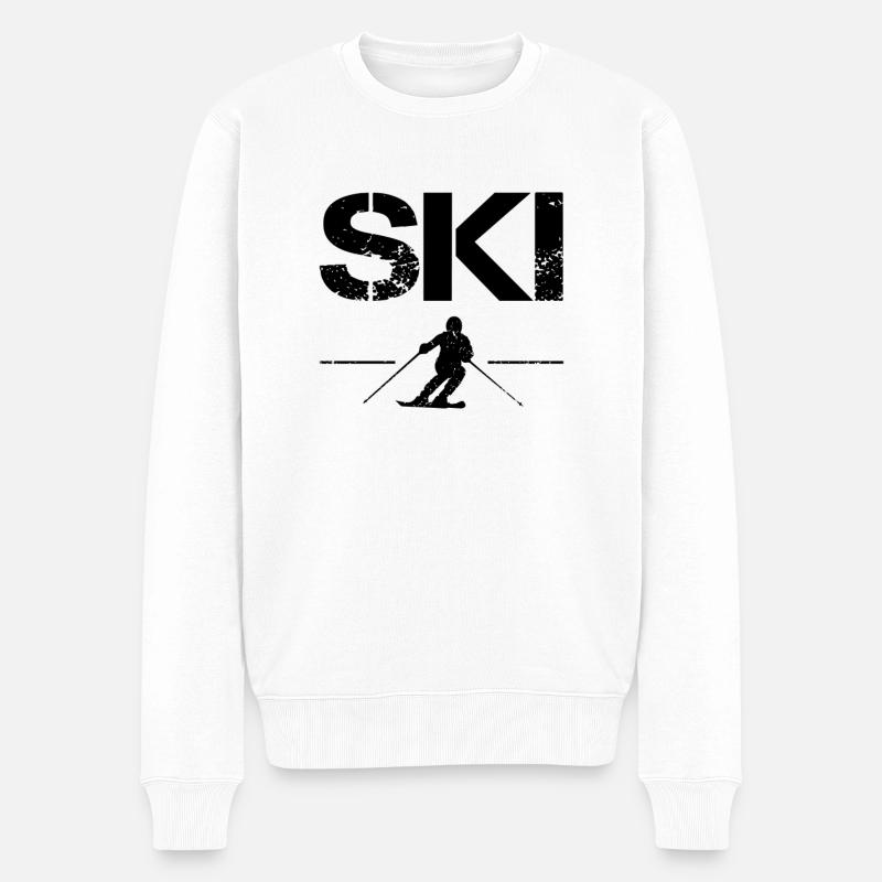 Ski - Männer Premium Bio Pullover - Weiß