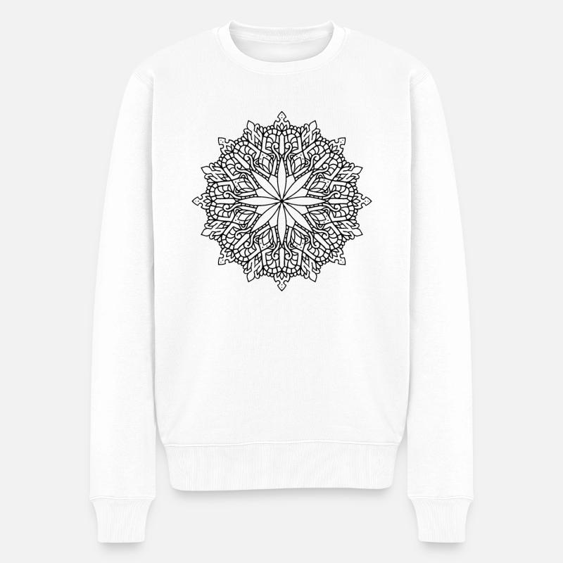 Fleurs Mandala - Pull Premium bio Homme - blanc