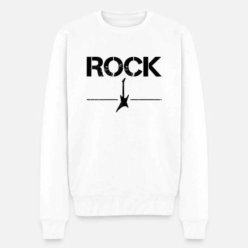 rock - Männer Premium Bio Pullover - Weiß