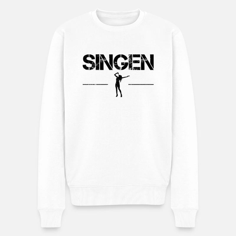 singen - Männer Premium Bio Pullover - Weiß