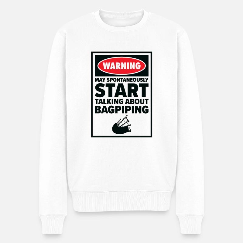 Lustiger Dudelsackspieler Dudelsackspieler - Männer Premium Bio Pullover - Weiß