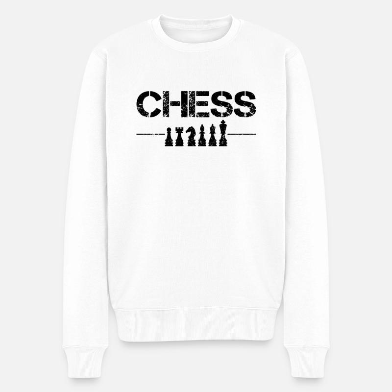 Schach - Männer Premium Bio Pullover - Weiß