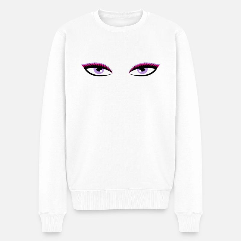 Augen - Männer Premium Bio Pullover - Weiß