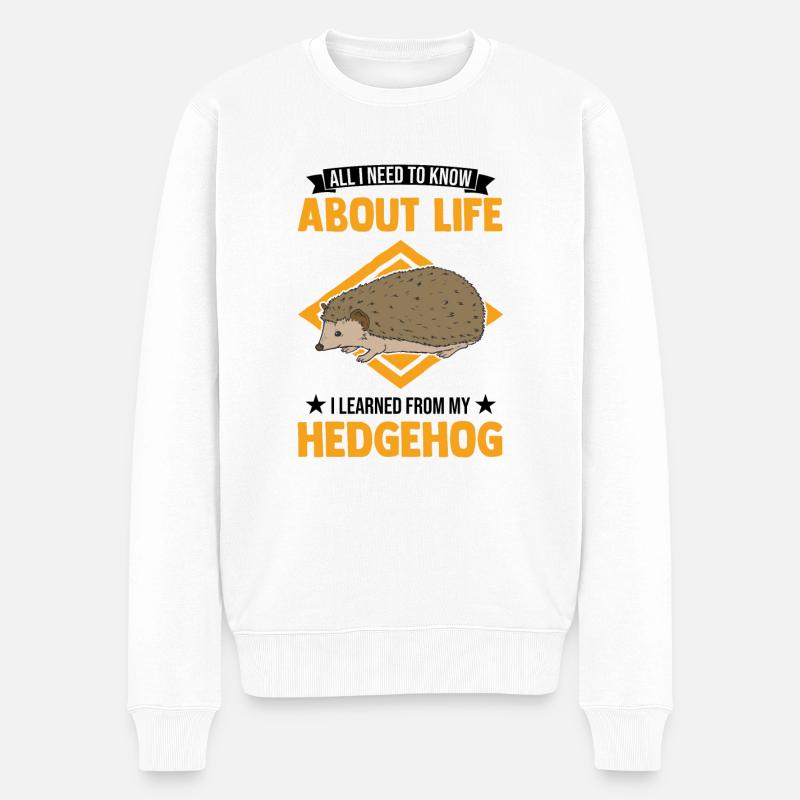 Igel Geschenk Stacheligel - Männer Premium Bio Pullover - Weiß