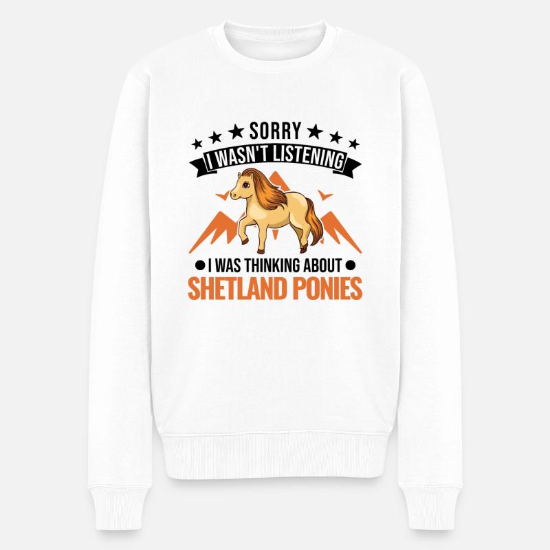 Poney Shetland Poney Shetland Shetty - Pull Premium bio Homme - blanc