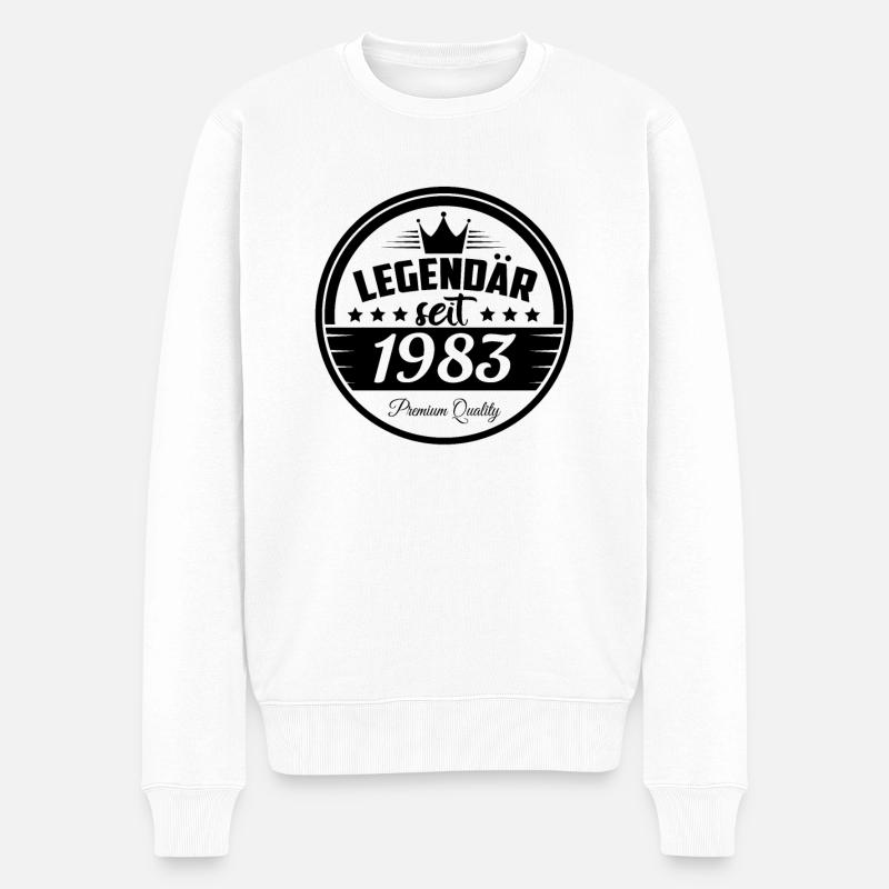 Geburtstag legendär seit 1983 - Männer Premium Bio Pullover - Weiß