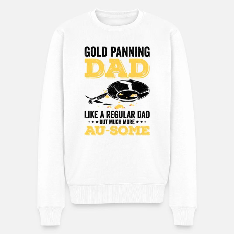 Lustige Goldwäscher Goldsucher Goldgräber Bagger - Männer Premium Bio Pullover - Weiß