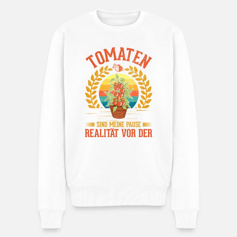 Tomaten Tomatenzüchter Paradeiser - Männer Premium Bio Pullover - Weiß