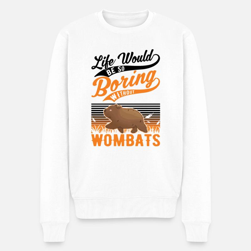 Australischer Wombat - Männer Premium Bio Pullover - Weiß