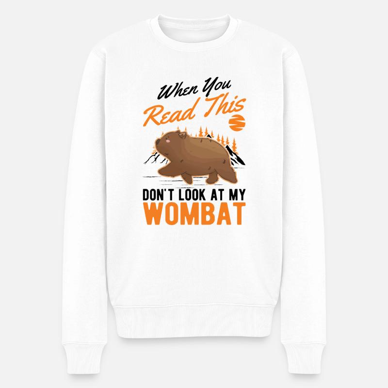 Australischer Wombat Geschenk - Männer Premium Bio Pullover - Weiß