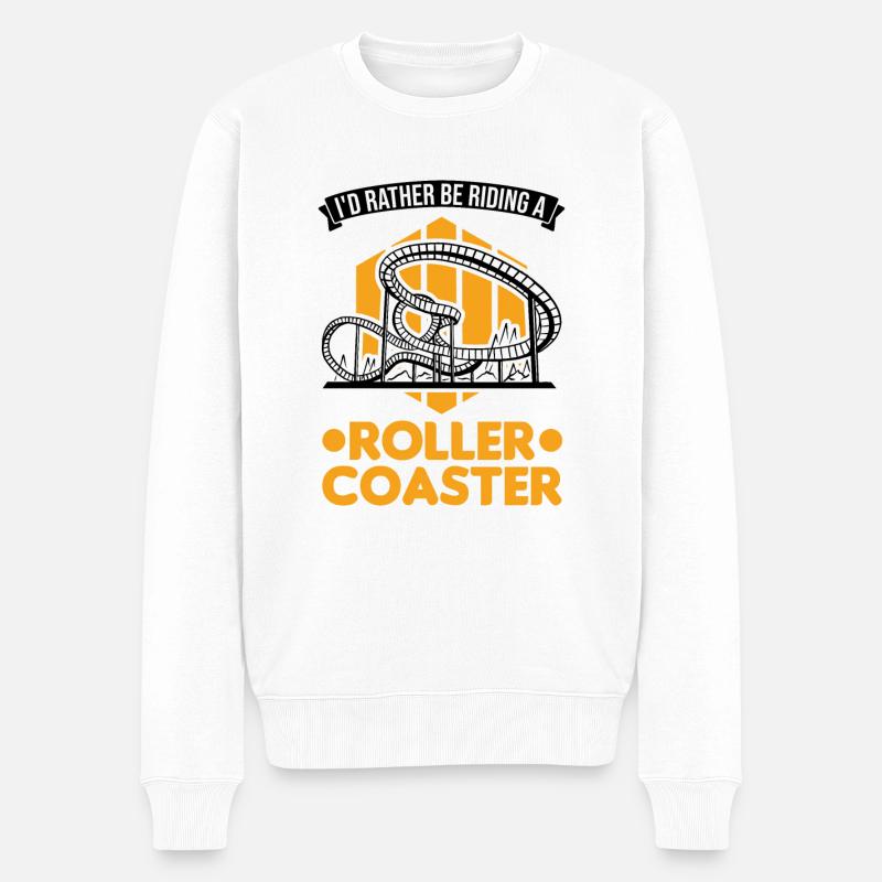 Achterbahn Achterbahnfahrt Vergnügungspark - Männer Premium Bio Pullover - Weiß