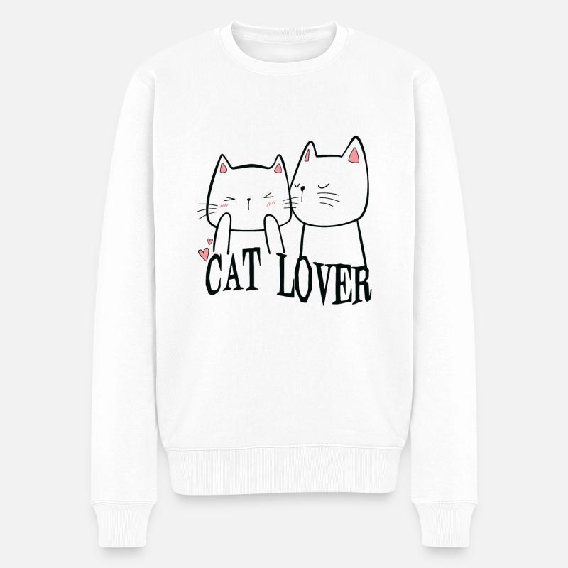 Wickedly Handsome Böse Süsse Katze - Männer Premium Bio Pullover - Weiß