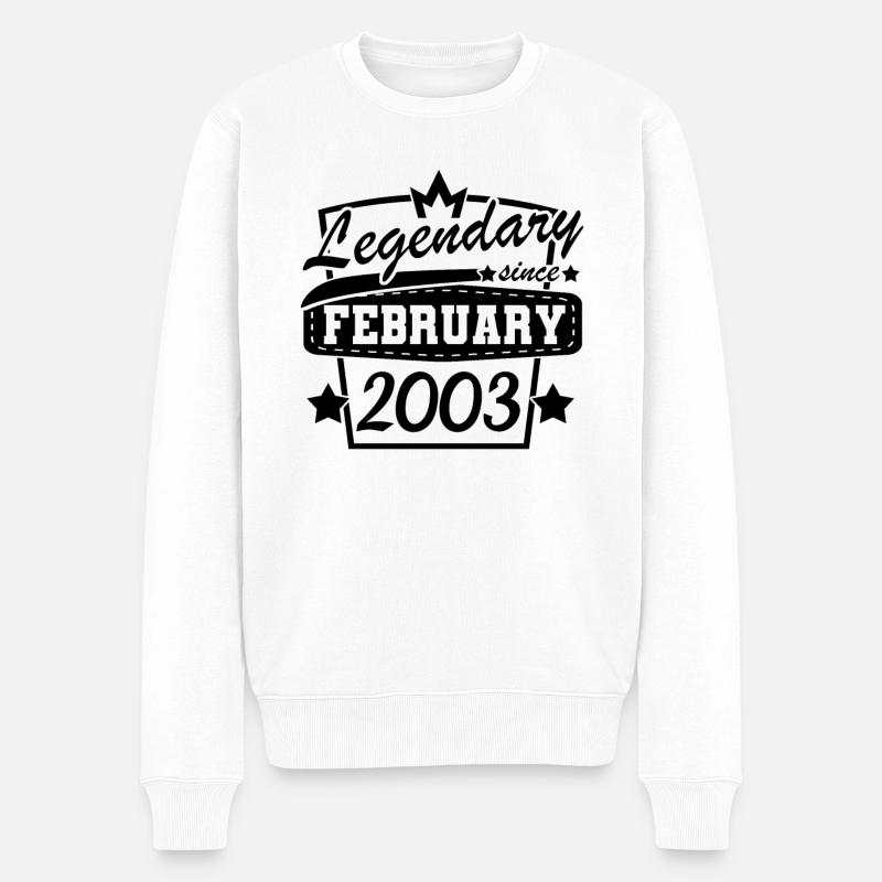 Februar 2003 retro - Männer Premium Bio Pullover - Weiß