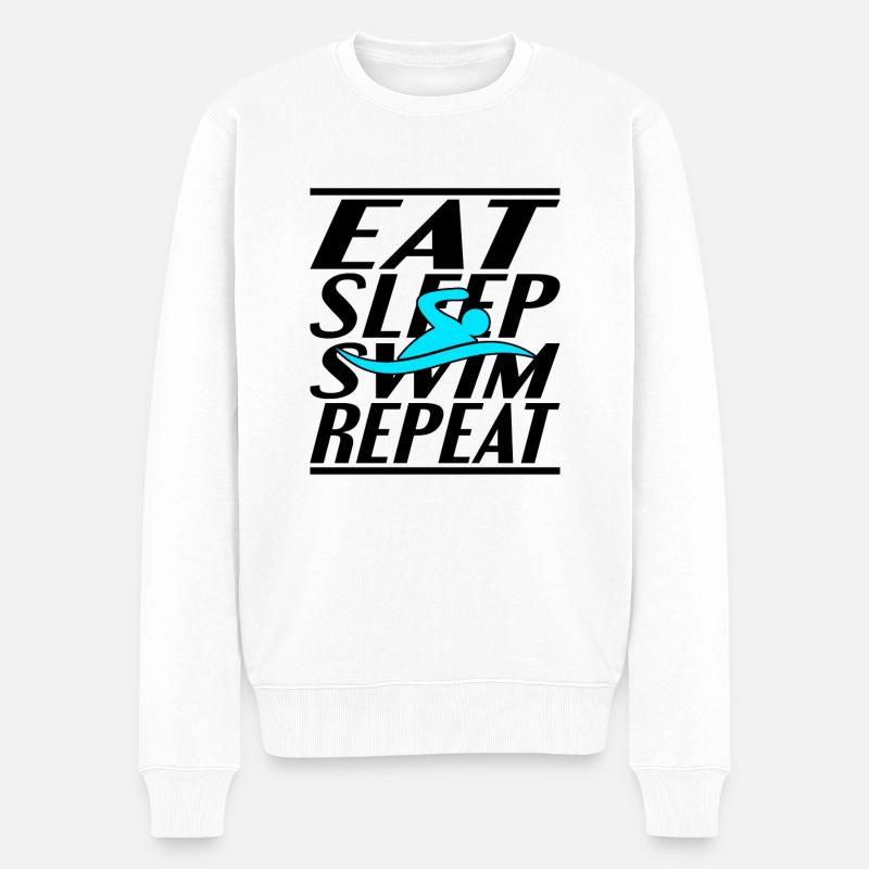 Manger Dormir Natation - Pull Premium bio Homme - blanc