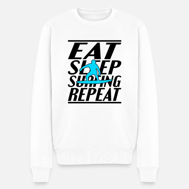 Alimentation Sommeil Surf - Pull Premium bio Homme - blanc