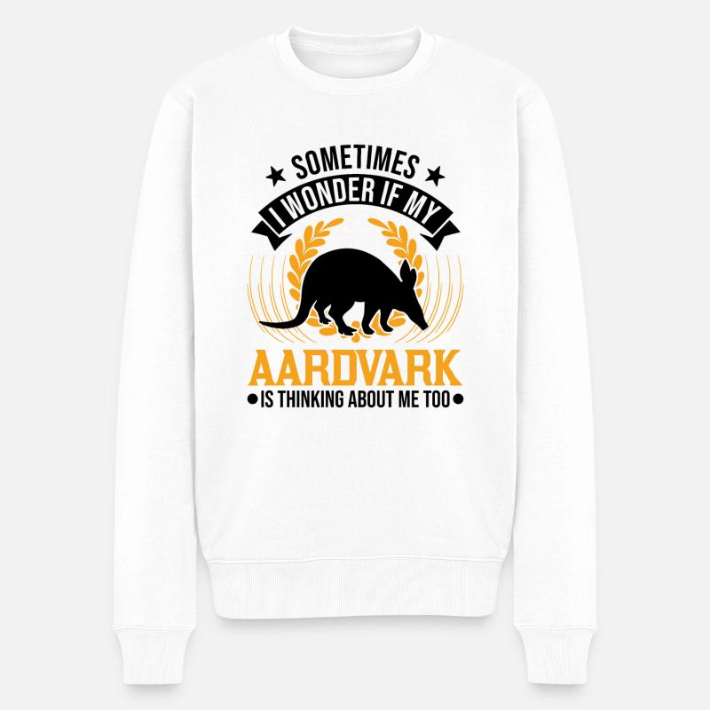 Erdferkel Geschenk Aardvark - Männer Premium Bio Pullover - Weiß