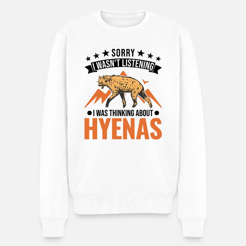 Hyène Cadeau Aardwolf Hyène - Pull Premium bio Homme - blanc