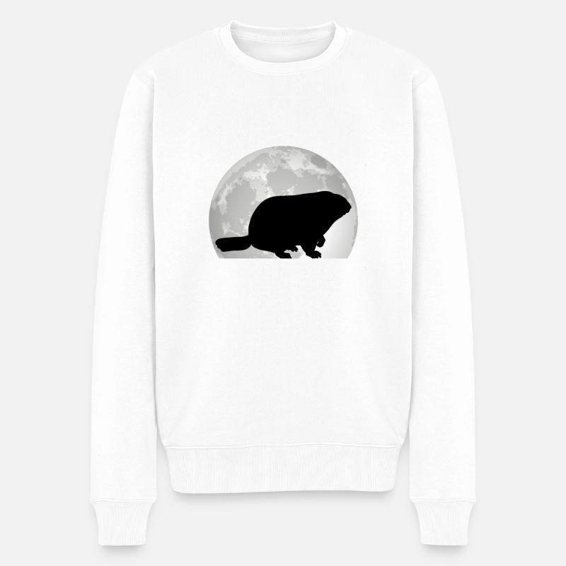 Murmeltier Mond Groundhog Day Waldmurmeltier - Männer Premium Bio Pullover - Weiß
