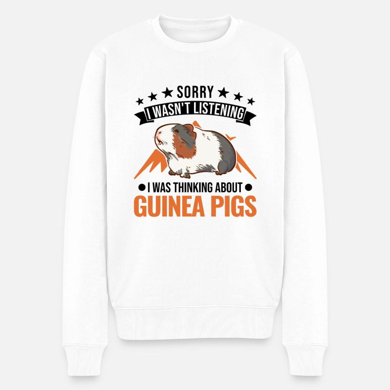 Meerschweinchen Geschenk Meerschwein - Männer Premium Bio Pullover - Weiß