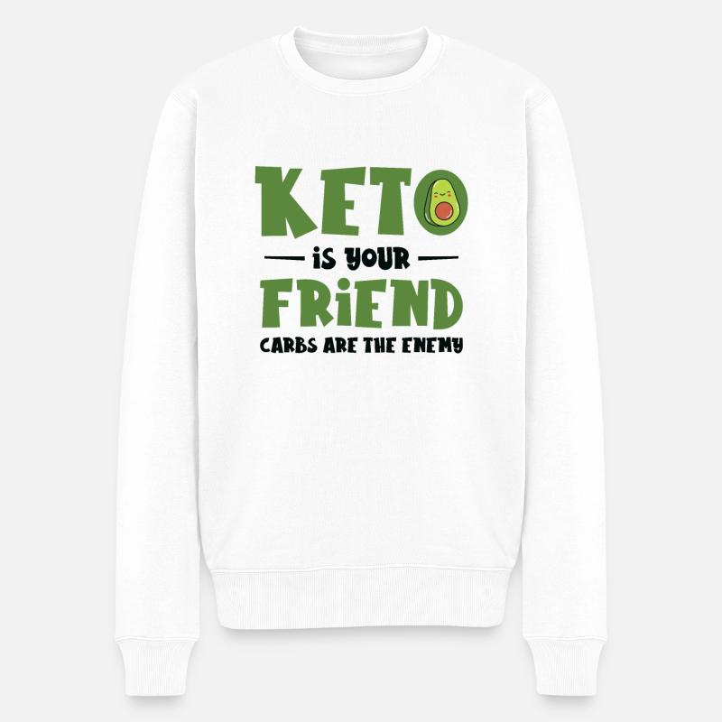 Keto Diet Nutritionniste Avocat Fruit - Pull Premium bio Homme - blanc