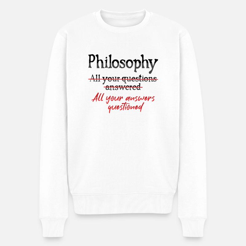 Questions philosophiques Design pour philosophes - Pull Premium bio Homme - blanc