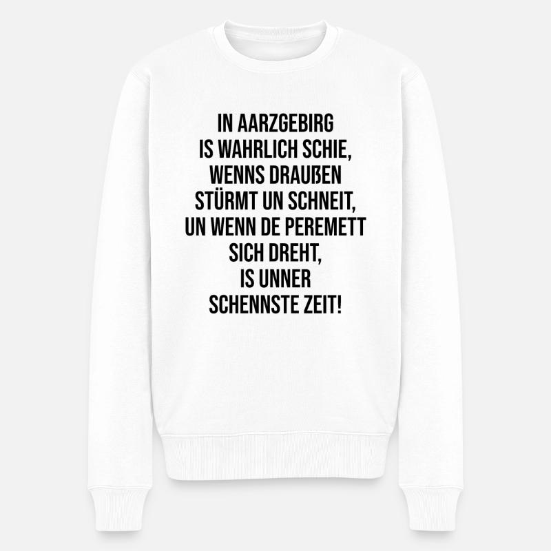 Erzgebirge Sprüche Mundart - Männer Premium Bio Pullover - Weiß