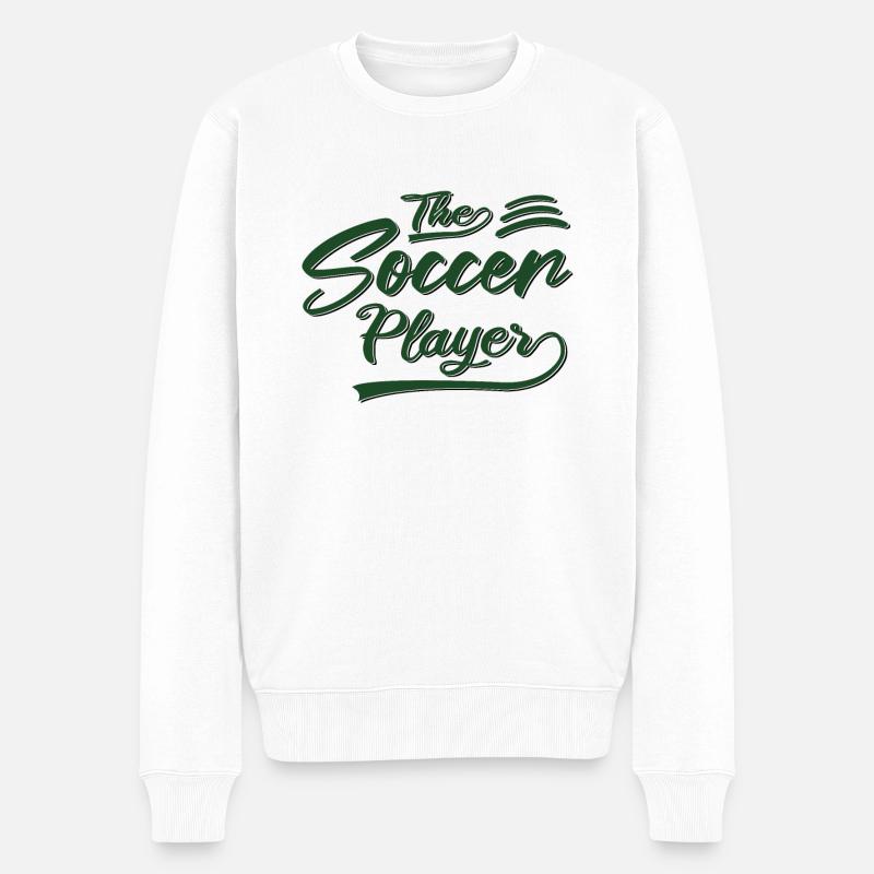 the soccer player - Männer Premium Bio Pullover - Weiß