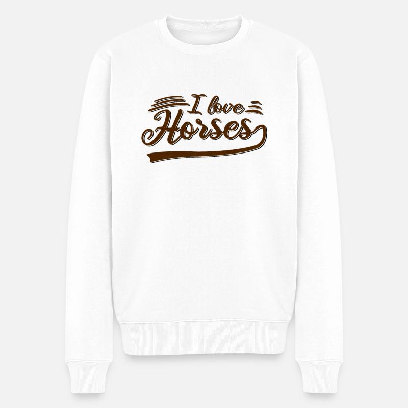 J’aime les chevaux - Pull Premium bio Homme - blanc
