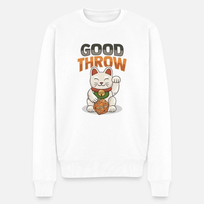 Chinesische Katze-Winken-Design für einen - Männer Premium Bio Pullover - Weiß