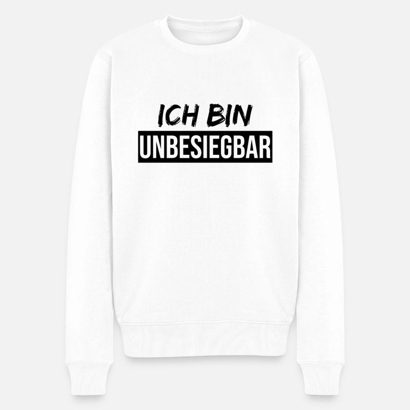 Ich bin unbesiegbar - Männer Premium Bio Pullover - Weiß