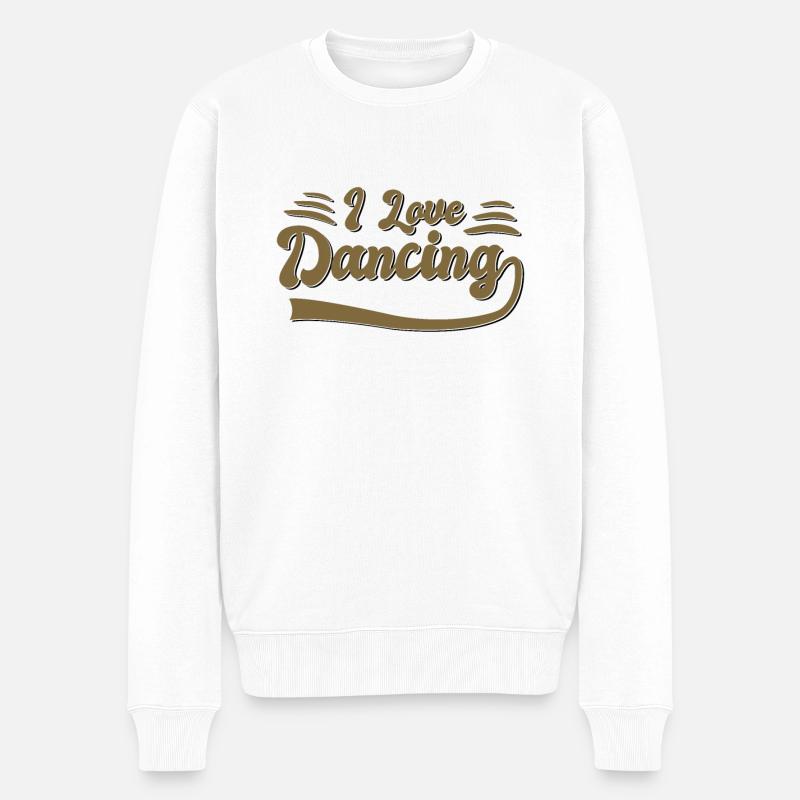 Ich liebe Tanzen - Männer Premium Bio Pullover - Weiß