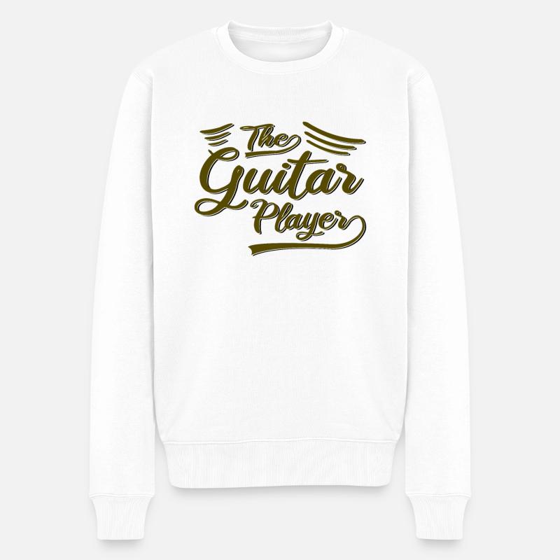 Der Gitarrist - Männer Premium Bio Pullover - Weiß