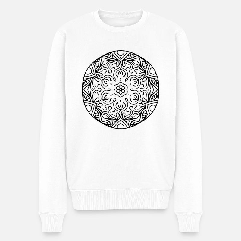 Fleurs Mandala - Pull Premium bio Homme - blanc