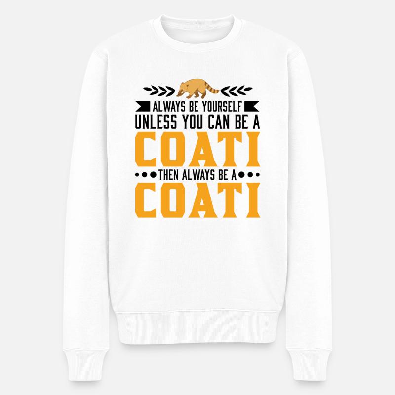 Soyez toujours vous-même Coati Nasenbär - Pull Premium bio Homme - blanc