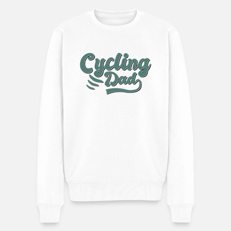 Fahrrad Papa Geschenk - Männer Premium Bio Pullover - Weiß