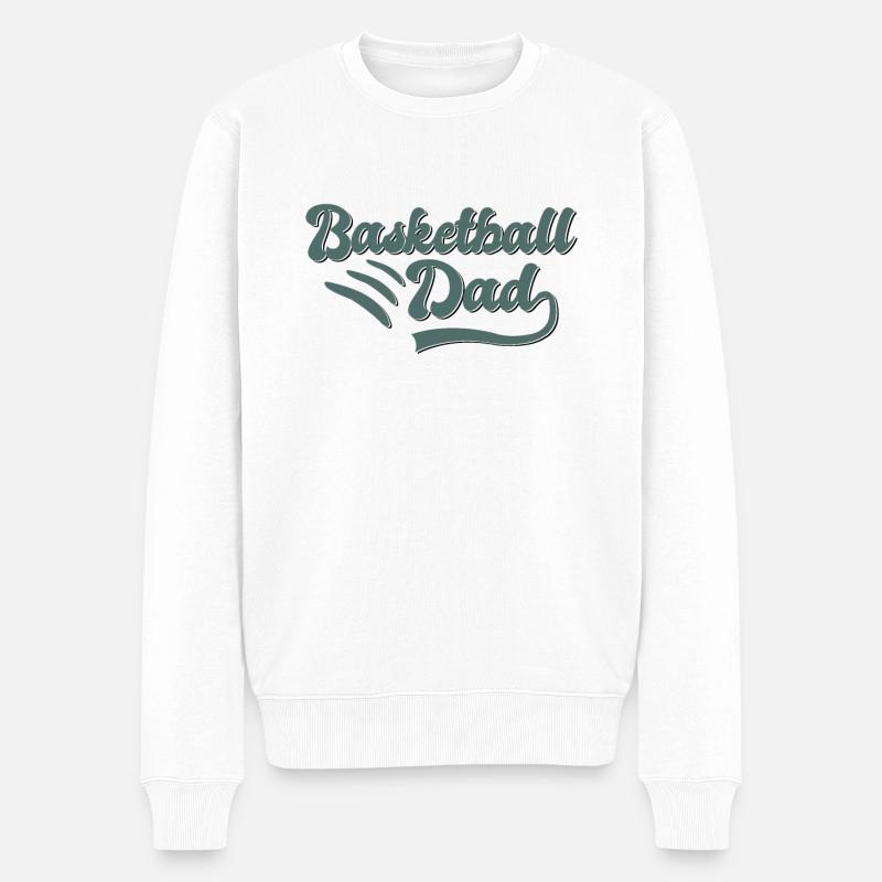 Basketball Papa Geschenk - Männer Premium Bio Pullover - Weiß
