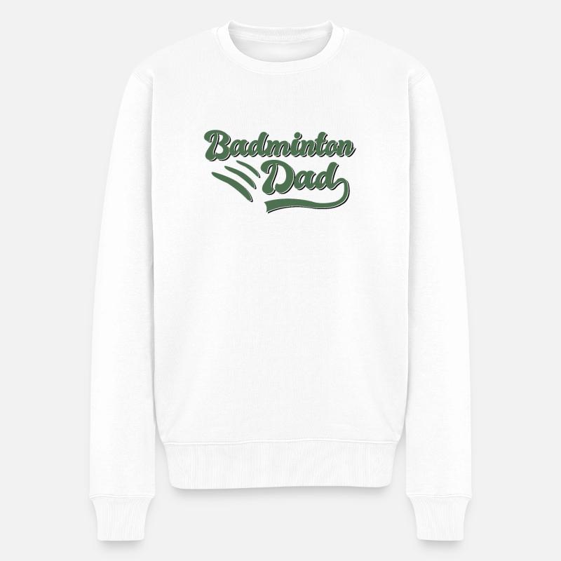 Badminton Papa Cadeau - Pull Premium bio Homme - blanc