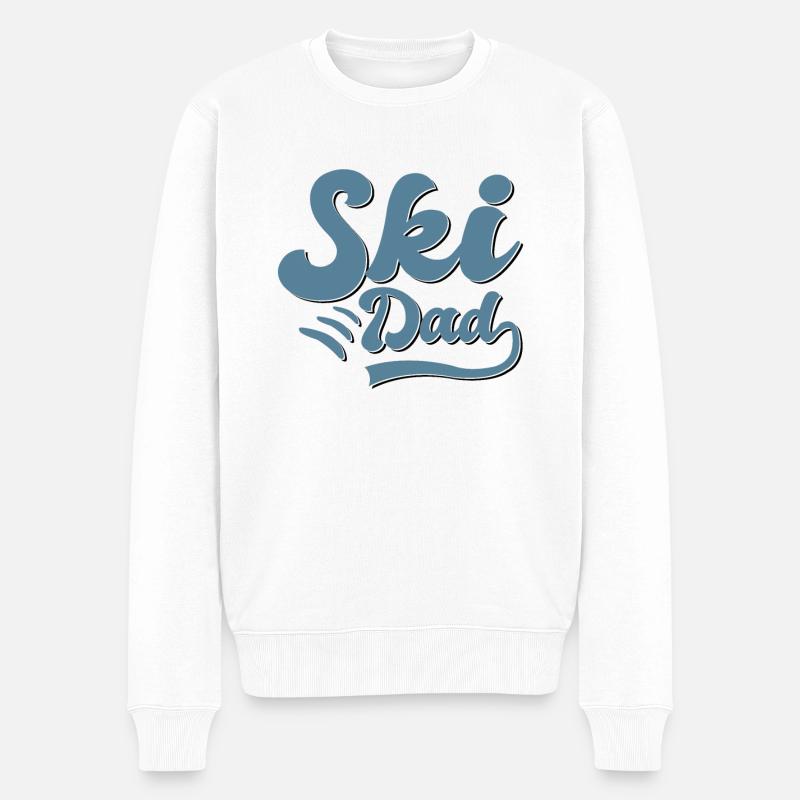Ski Papa - Männer Premium Bio Pullover - Weiß