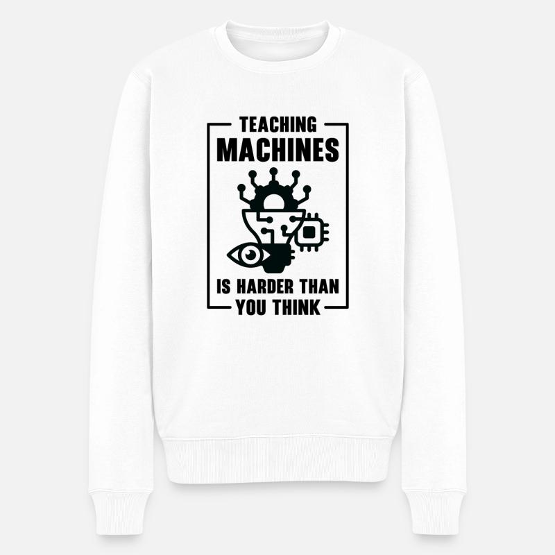 Teaching Machine Learning Artificial Intelligence - Men's Premium Organic Jumper - white