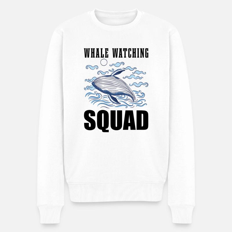 Walbeobachter Spruch Wal Fans Buckelwale - Männer Premium Bio Pullover - Weiß