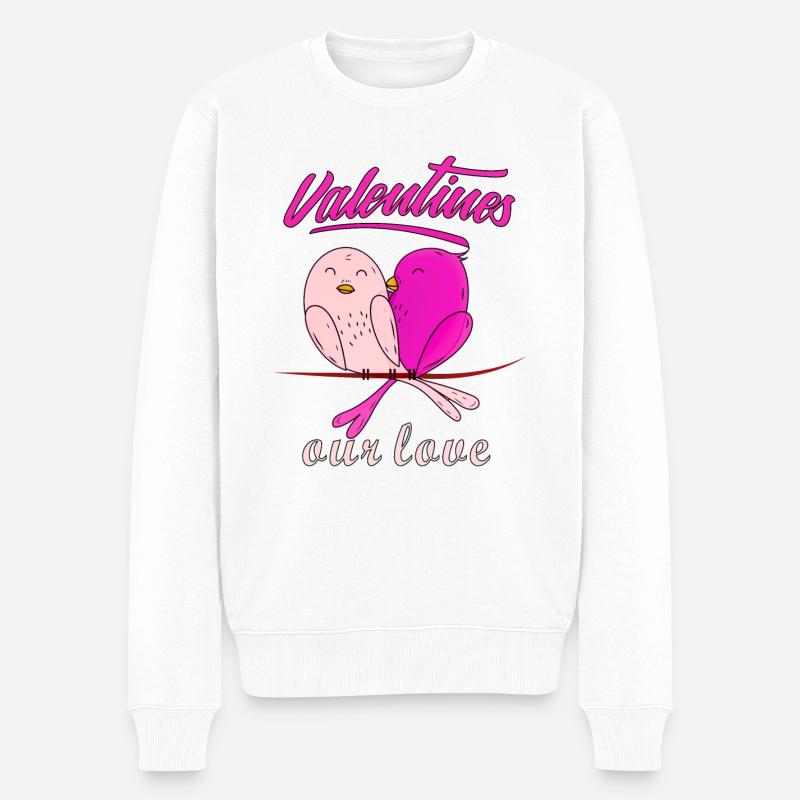 VALENTINES our love - Männer Premium Bio Pullover - Weiß