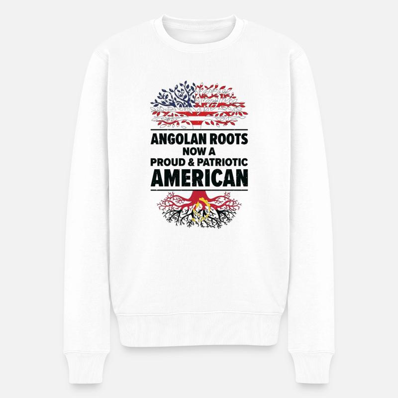 Né en Angola Angola États-Unis - Pull Premium bio Homme - blanc