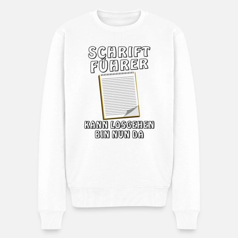 SCHRIFTFÜHRER - Männer Premium Bio Pullover - Weiß