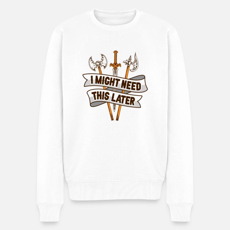 Larp Rpg Rollenspiel Design Larper - Männer Premium Bio Pullover - Weiß