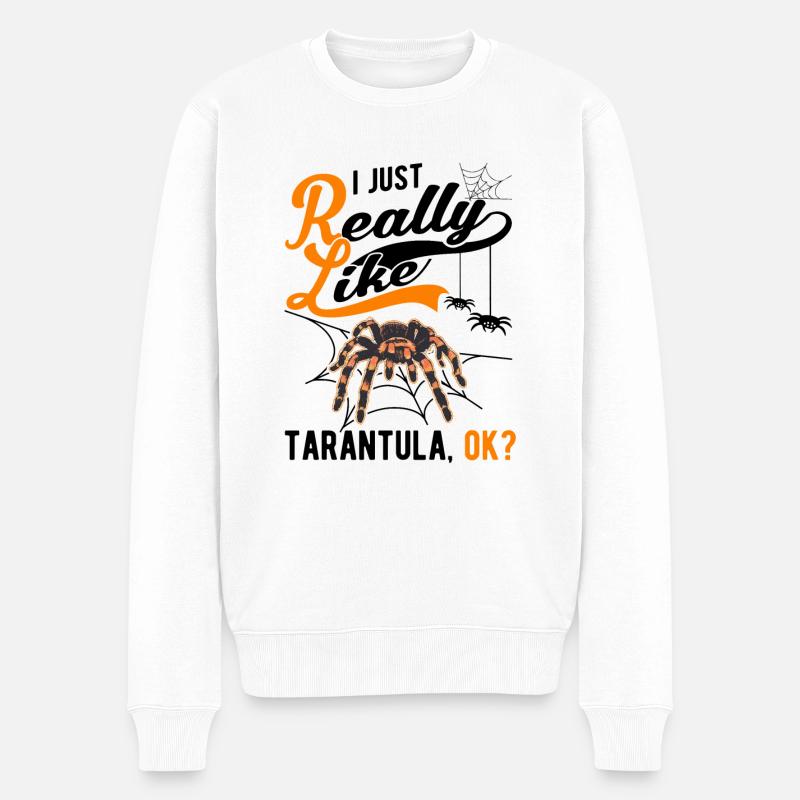 I just really like Tarantula Tarantel - Männer Premium Bio Pullover - Weiß